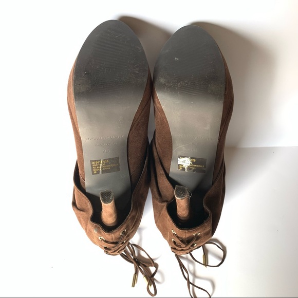 Colin Stuart Brown Lace up Stiletto Booties - Picture 7 of 11